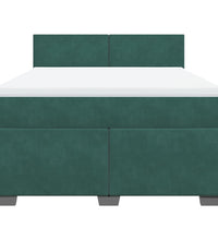 Boxspringbett mit Matratze Dunkelgrün 140x200 cm Samt