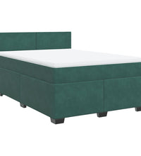 Boxspringbett mit Matratze Dunkelgrün 160x200 cm Samt