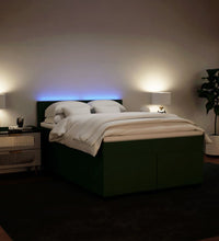 Boxspringbett mit Matratze Dunkelgrün 160x200 cm Samt