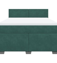 Boxspringbett mit Matratze Dunkelgrün 160x200 cm Samt