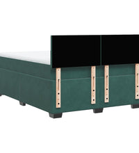 Boxspringbett mit Matratze Dunkelgrün 160x200 cm Samt