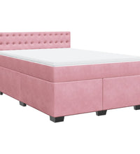 Boxspringbett mit Matratze Rosa 160x200 cm Samt