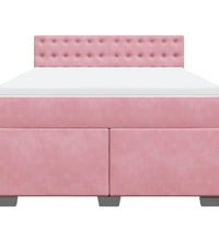 Boxspringbett mit Matratze Rosa 160x200 cm Samt