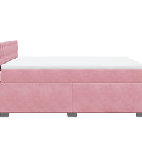 Boxspringbett mit Matratze Rosa 160x200 cm Samt