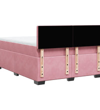 Boxspringbett mit Matratze Rosa 160x200 cm Samt