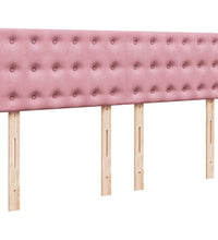 Boxspringbett mit Matratze Rosa 160x200 cm Samt