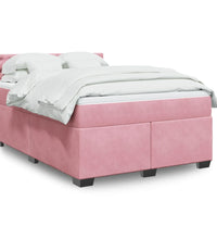 Boxspringbett mit Matratze Rosa 160x200 cm Samt