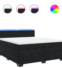 Boxspringbett mit Matratze Schwarz 180x200 cm Samt
