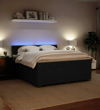 Boxspringbett mit Matratze Schwarz 180x200 cm Samt