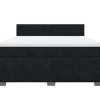Boxspringbett mit Matratze Schwarz 180x200 cm Samt