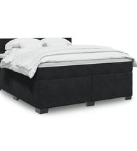 Boxspringbett mit Matratze Schwarz 180x200 cm Samt