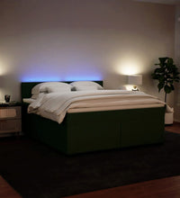 Boxspringbett mit Matratze Dunkelgrün 180x200 cm Samt