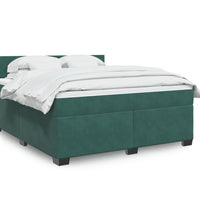 Boxspringbett mit Matratze Dunkelgrün 180x200 cm Samt