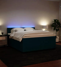 Boxspringbett mit Matratze Blau 180x200 cm Samt