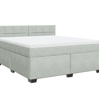 Boxspringbett mit Matratze Hellgrau 180x200 cm Samt