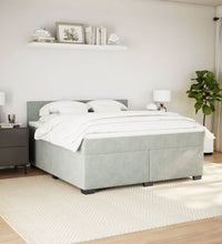 Boxspringbett mit Matratze Hellgrau 180x200 cm Samt