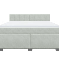 Boxspringbett mit Matratze Hellgrau 180x200 cm Samt