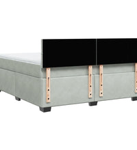 Boxspringbett mit Matratze Hellgrau 180x200 cm Samt