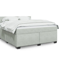 Boxspringbett mit Matratze Hellgrau 180x200 cm Samt