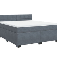 Boxspringbett mit Matratze Dunkelgrau 180x200 cm Samt