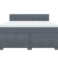 Boxspringbett mit Matratze Dunkelgrau 180x200 cm Samt