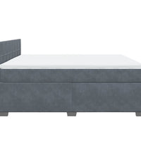 Boxspringbett mit Matratze Dunkelgrau 180x200 cm Samt