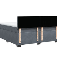 Boxspringbett mit Matratze Dunkelgrau 180x200 cm Samt