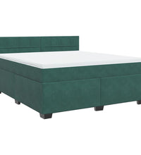 Boxspringbett mit Matratze Dunkelgrün 180x200 cm Samt