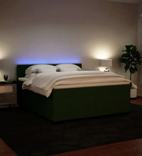 Boxspringbett mit Matratze Dunkelgrün 180x200 cm Samt