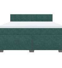 Boxspringbett mit Matratze Dunkelgrün 180x200 cm Samt