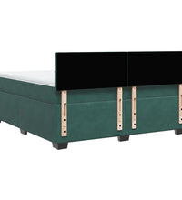 Boxspringbett mit Matratze Dunkelgrün 180x200 cm Samt