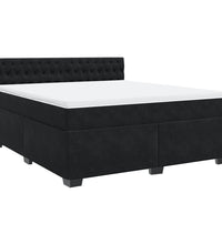 Boxspringbett mit Matratze Schwarz 180x200 cm Samt