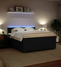 Boxspringbett mit Matratze Schwarz 180x200 cm Samt