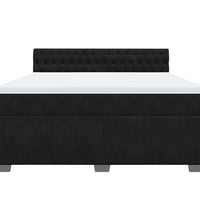 Boxspringbett mit Matratze Schwarz 180x200 cm Samt