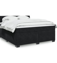 Boxspringbett mit Matratze Schwarz 180x200 cm Samt