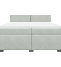 Boxspringbett mit Matratze Hellgrau 200x200 cm Samt