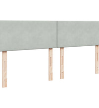 Boxspringbett mit Matratze Hellgrau 200x200 cm Samt