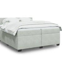 Boxspringbett mit Matratze Hellgrau 200x200 cm Samt