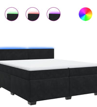 Boxspringbett mit Matratze Schwarz 200x200 cm Samt