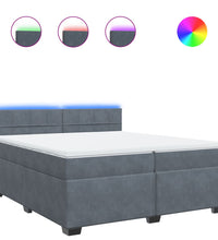 Boxspringbett mit Matratze Dunkelgrau 200x200 cm Samt