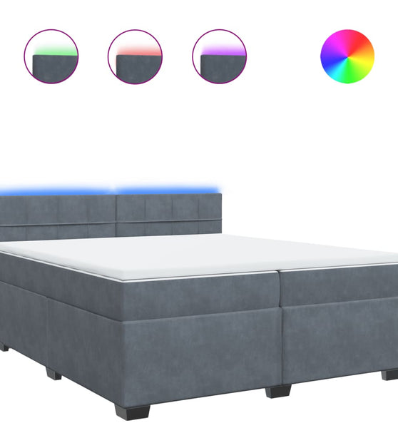 Boxspringbett mit Matratze Dunkelgrau 200x200 cm Samt