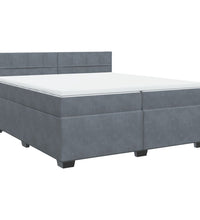 Boxspringbett mit Matratze Dunkelgrau 200x200 cm Samt