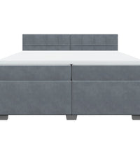 Boxspringbett mit Matratze Dunkelgrau 200x200 cm Samt