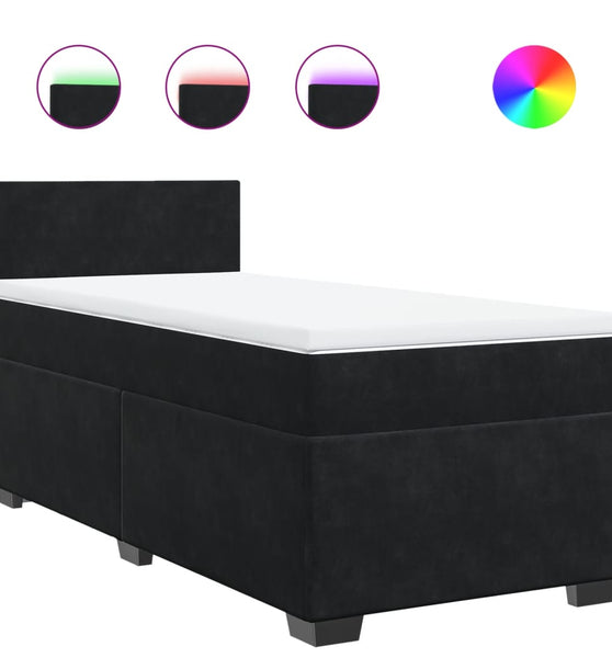 Boxspringbett mit Matratze Schwarz Samt