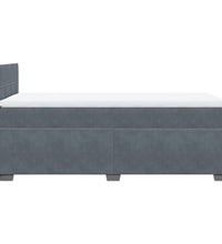 Boxspringbett mit Matratze Dunkelgrau Samt