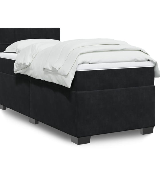 Boxspringbett mit Matratze Schwarz Samt