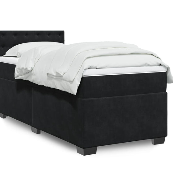 Boxspringbett mit Matratze Schwarz Samt