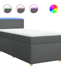 Boxspringbett mit Matratze Dunkelgrau 80x200 cm Stoff