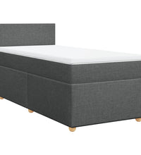 Boxspringbett mit Matratze Dunkelgrau 80x200 cm Stoff