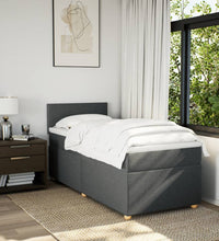 Boxspringbett mit Matratze Dunkelgrau 80x200 cm Stoff